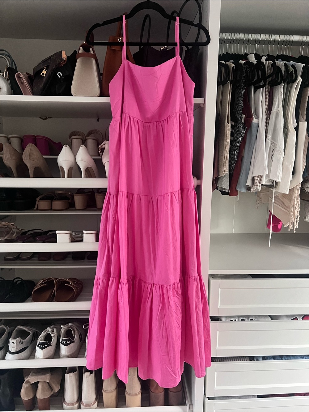 Tiered Pink Maxi Dress